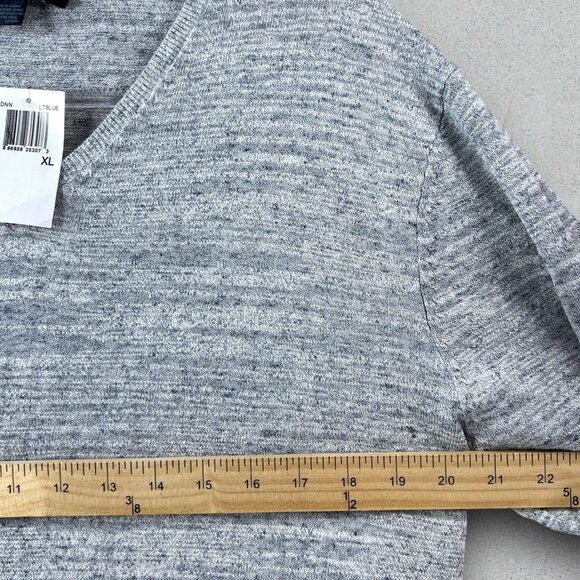 French Connection Sweater Mens XL Cotton Linen Lightweight V Neck - Picture 6 of 8
